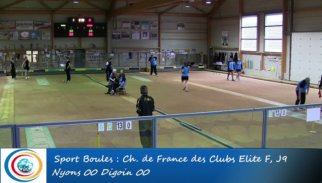 Tir progressif, premier tour, Club Elite Féminin, J9, Nyons vs Digoin, Sport Boules, saison 2015-2016