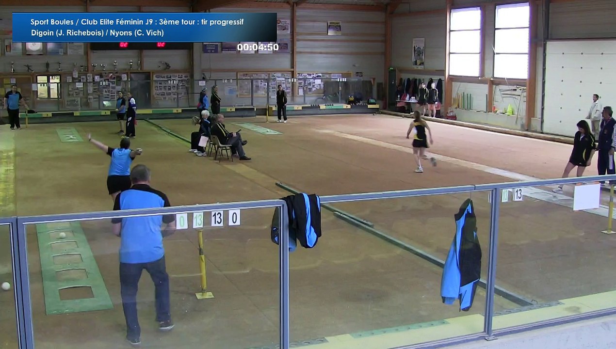Tir progressif, troisième tour, Club Elite Féminin, J9, Nyons vs Digoin, Sport Boules, saison 2015-2016