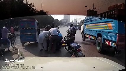 Dupatta Stuck in Motorcycle Wheel