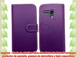 Samrick - Funda de piel tipo libro para Motorola Moto G (tarjetero protector de pantalla gamuza