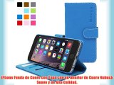 Snugg - Carcasa de cuero (PU) con tapa para iPhone 6 Plus color azul