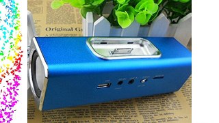 Mini 30 Pin Dock altavoz MP3 Player USB SD FM Radio Portable para PC iPhone 4 4S azul