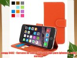 Snugg 8482 - Carcasa de cuero (PU) con tapa para iphone 6 color naranja