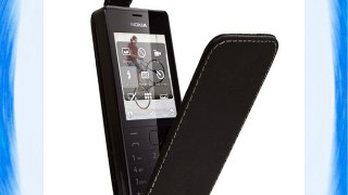 Samrick - Funda de piel con tapa para Nokia Asha 515 Dual Sim (con protector de pantalla gamuza