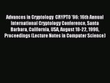 (PDF Download) Advances in Cryptology  CRYPTO '96: 16th Annual International Cryptology Conference