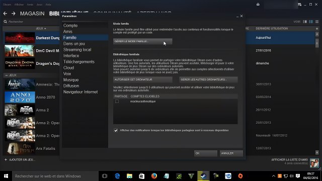 Tuto Steam : partagez (légalement) vos jeux avec le mode famille