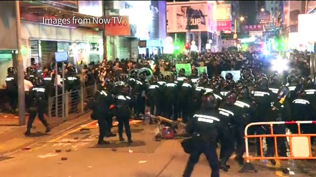 Violent street clashes erupt in Hong Kong
