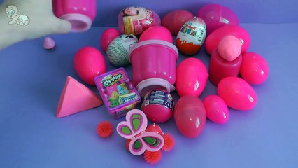 Learn Colours with Surprise Eggs! PINK!