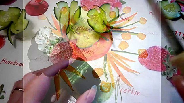 Бабочка из огурца! Butterfly cucumber! №2 Украшения из огурца. Decoration of cucumber!