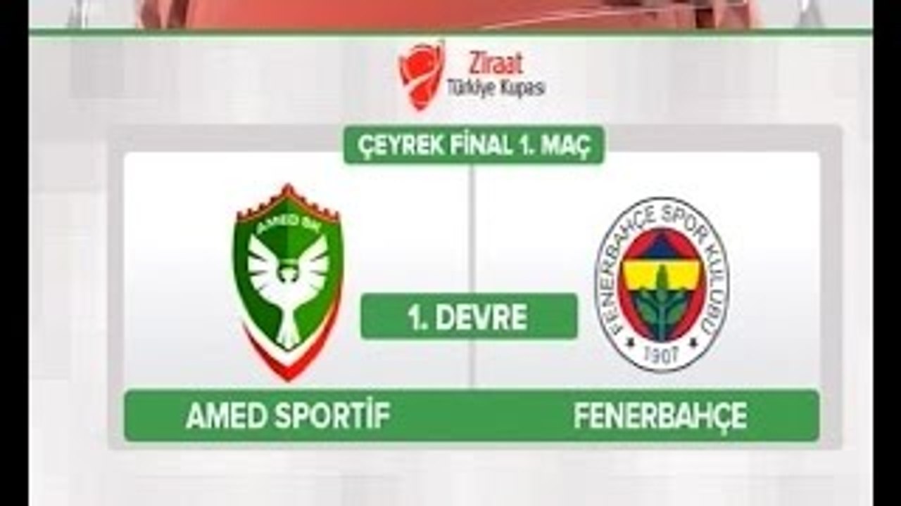 Amedspor Fenerbahçe maçı ilk yarı özeti ve golleri 09.02.201
