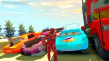 Hulk Iron man Lightning McQueen Boost Dinoco King 43 Disney cars race The Loop