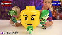 GIANT DISGUST Disney Inside Out Lego Head Makeover! Blind Boxes   HobbyKids By HobbyKidsTV