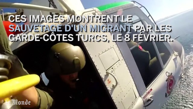 Le sauvetage in extremis d'un migrant par les garde-côtes turcs