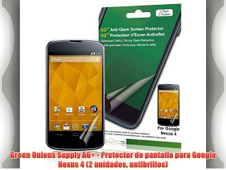 Green Onions Supply AG  - Protector de pantalla para Google Nexus 4 (2 unidades antibrillos)