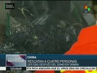 Rescatan a cuatro personas dos días después del terremoto en Taiwán