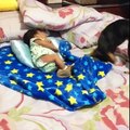 Dog Tucks In Family Baby