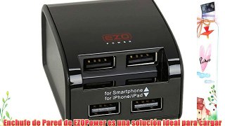 EZOPower Adaptador de viaje Cargador con 4 puertos USB y 4 enchufes internacionales de US /