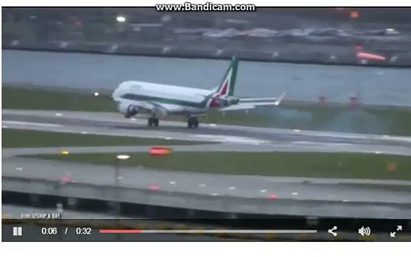 Storm Imogen Watch pilot abort landing as gale force winds cause plane to bounce off runway