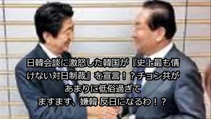 日韓会談に激怒した韓国が『史上最も情けない対日制裁』を宣言！？チョン共があまりに低俗過ぎてますます、嫌韓 反日になるわ！？