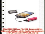 MiPow SP2600M-RD Power Tube 2600 - Batería portátil con adaptador micro USB para móviles Smartphones