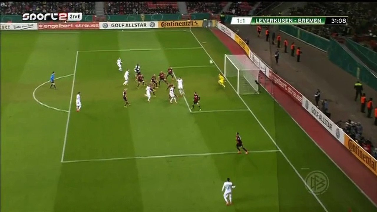 1-1 Santiago García Goal Germany  DFB Pokal  Quarterfinal - 09.02.2016, Bayer Leverkusen 1-1 Werder Bremen