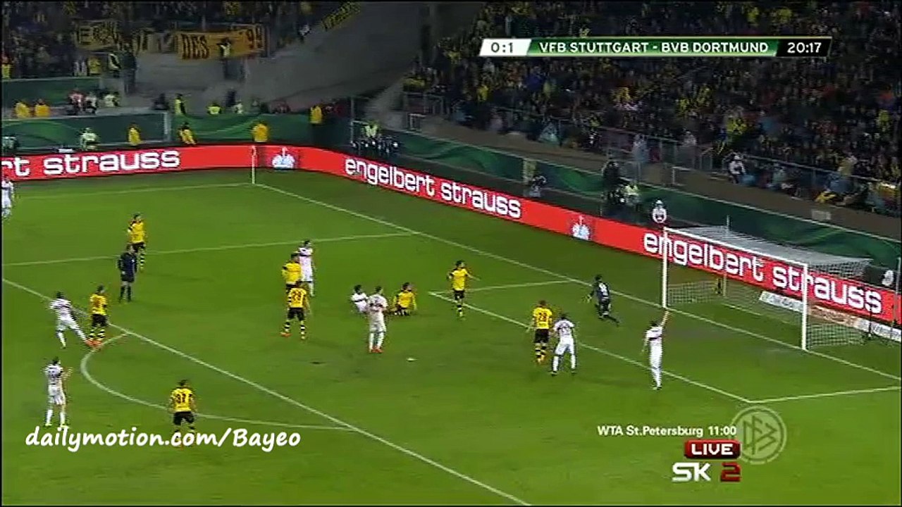 Lukas Rupp Goal HD - VfB Stuttgart 1-1 Dortmund - 09-02-2016 DFB Pokal