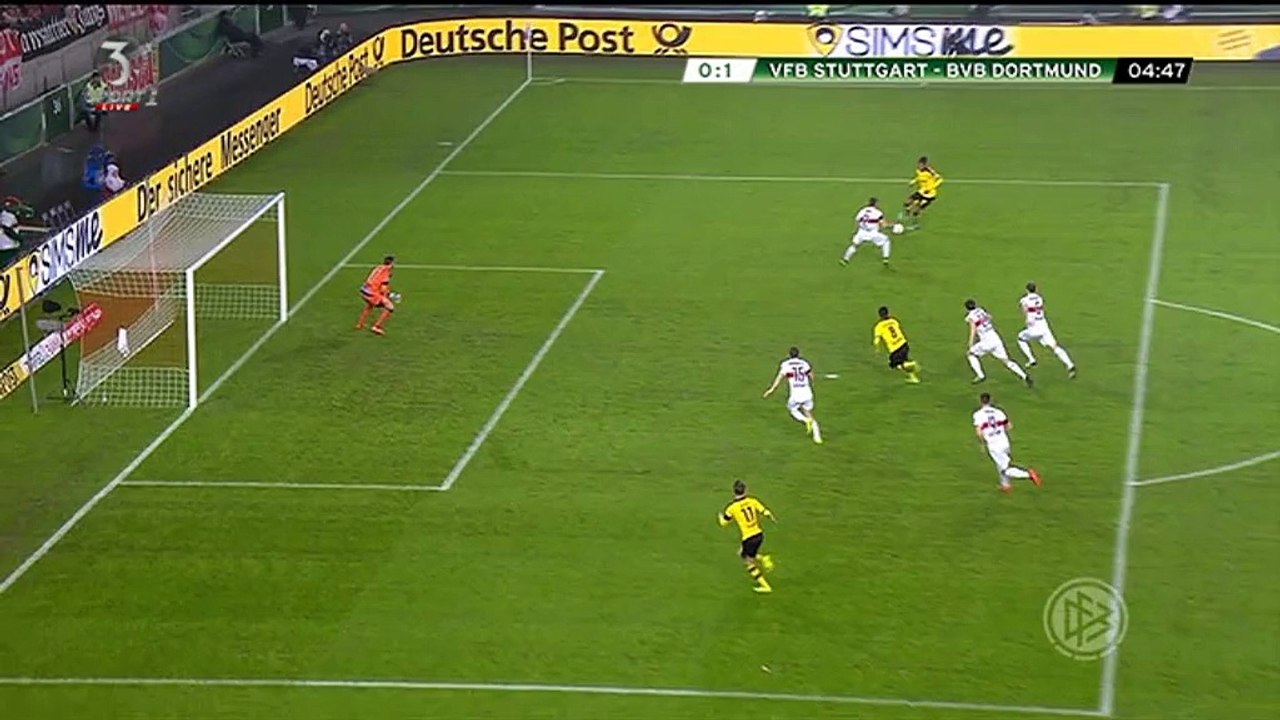 0-1 Marco Reus Goal Germany  DFB Pokal  Quarterfinal - 09.02.2016, VfB Stuttgart 0-1 Borussia Dortmund