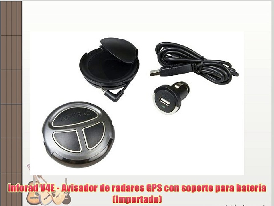 Inforad V4E - Avisador de radares GPS con soporte para batería (importado)