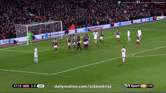 Philippe Coutinho Crazy Free-Kick Goal HD - West Ham 1-1 Liverpool (FA Cup 09-02-2016