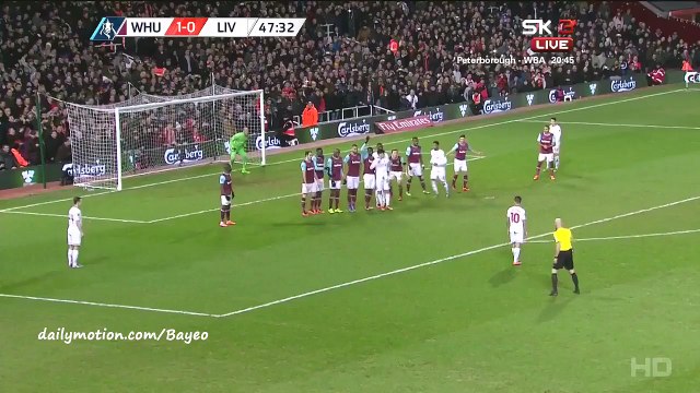 Coutinho Amazing Free-kick Goal HD - West Ham 1-1 Liverpool - 09-02-2016 FA Cup