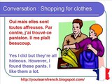 French Lesson 155 - Shopping Buying clothes - Dialogue Conversation + English subtitles