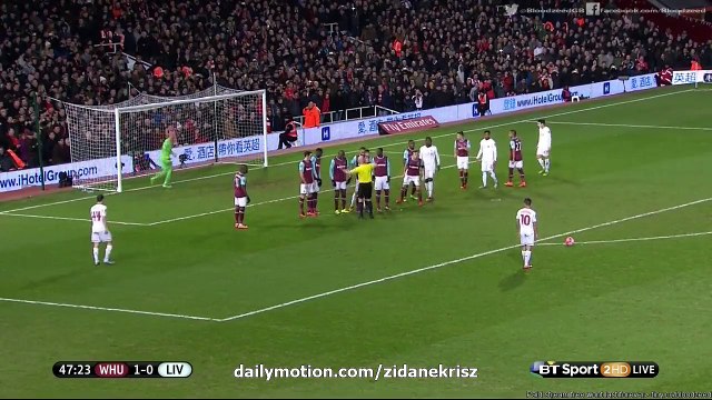 Philippe Coutinho Crazy Free-Kick Goal HD - West Ham 1-1 Liverpool (FA Cup 09-02-2016