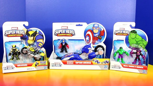 Marvel Playskool Heroes Wolverine Claw Racer Hulk Hawkeye Captain America Shield Bike Electro