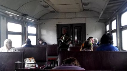 Музыкант в электричке - поет душевно