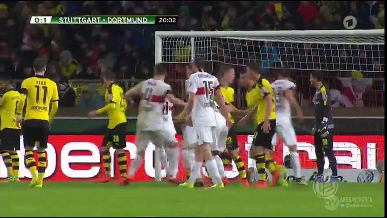 VfB Stuttgart 1 - 3 Borussia Dortmund Goals & Highlights 09/02/2016 - DFB Pokal