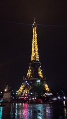 Eiffel Tower when it is raining in Paris
