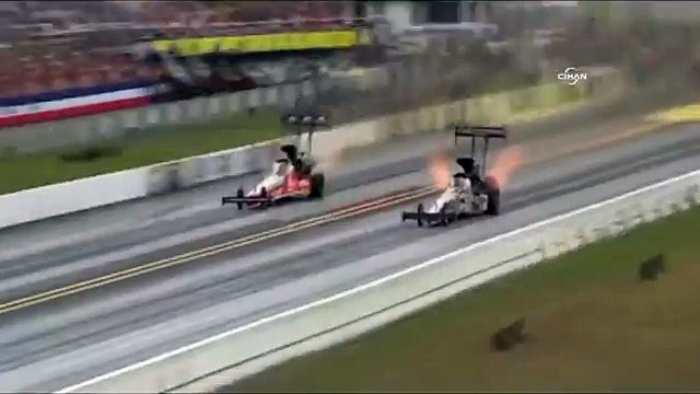 Drag yarışında saatte 450 km hızla yapılan kaza kamerada