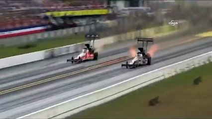 Drag yarışında saatte 450 km hızla yapılan kaza kamerada