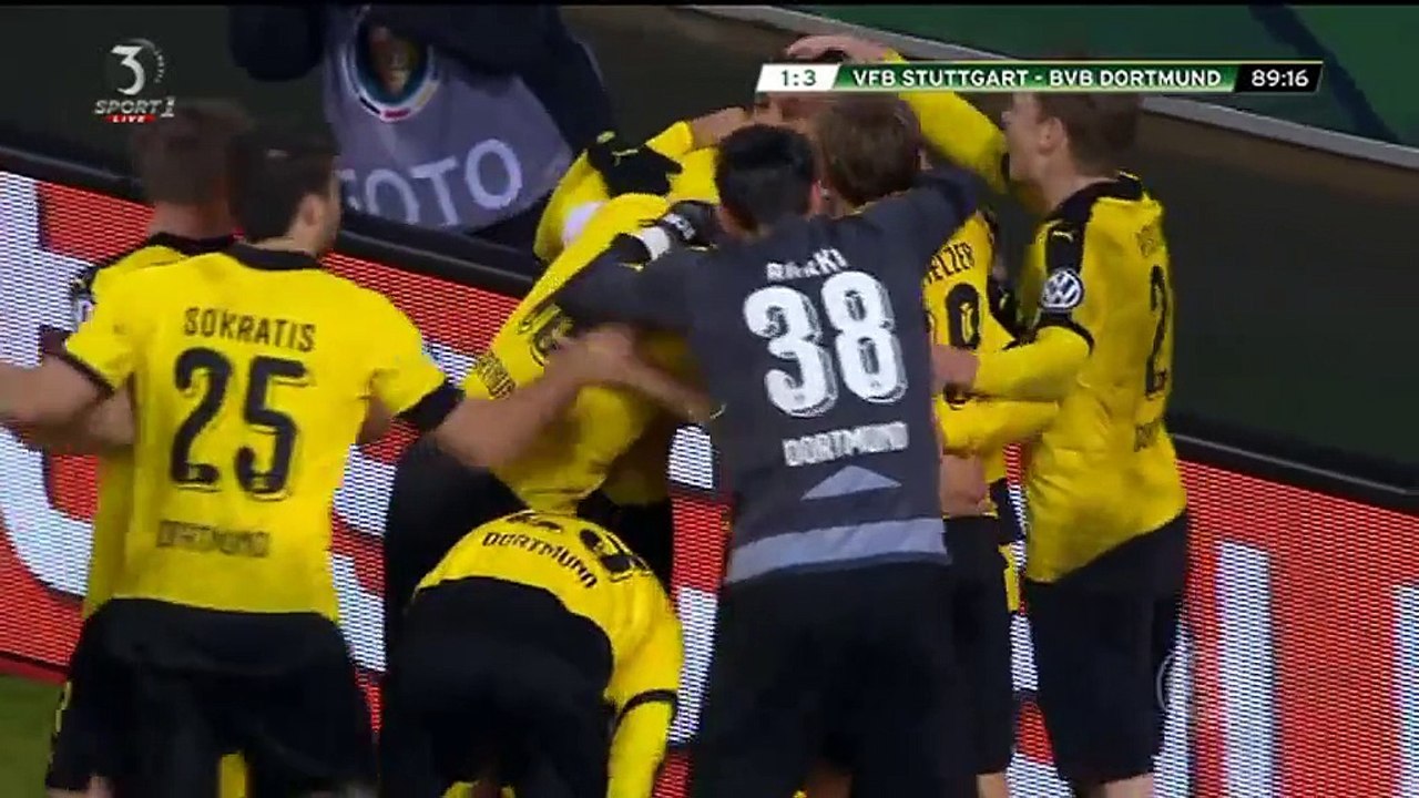 1-3 Henrikh Mkhitaryan Goal Germany  DFB Pokal  Quarterfinal - 09.02.2016, VfB Stuttgart 1-3 Borussia Dortmund