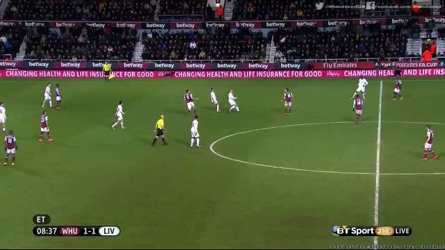 Christian Benteke Incredible 1 on 1 Miss - West Ham v. Liverpool 09.02.2016 HD FA Cup