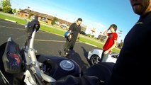 Stolen Motorcycle Chase KTM690 Duke VS WR450 supermoto. Stops after he cant shake the supe