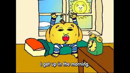 1st Person Daily Actions 6: What time? Kids ESL English Grammar Cartoon for Children by Pu