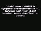 (PDF Download) Topics in Cryptology - CT-RSA 2007: The Cryptographers' Track at the RSA Conference
