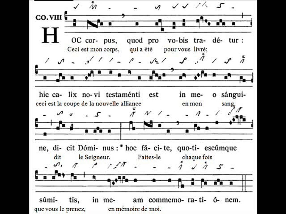 Communio gregorian 'Hoc corpus', Missa in cena Domini (Jeudi saint)
