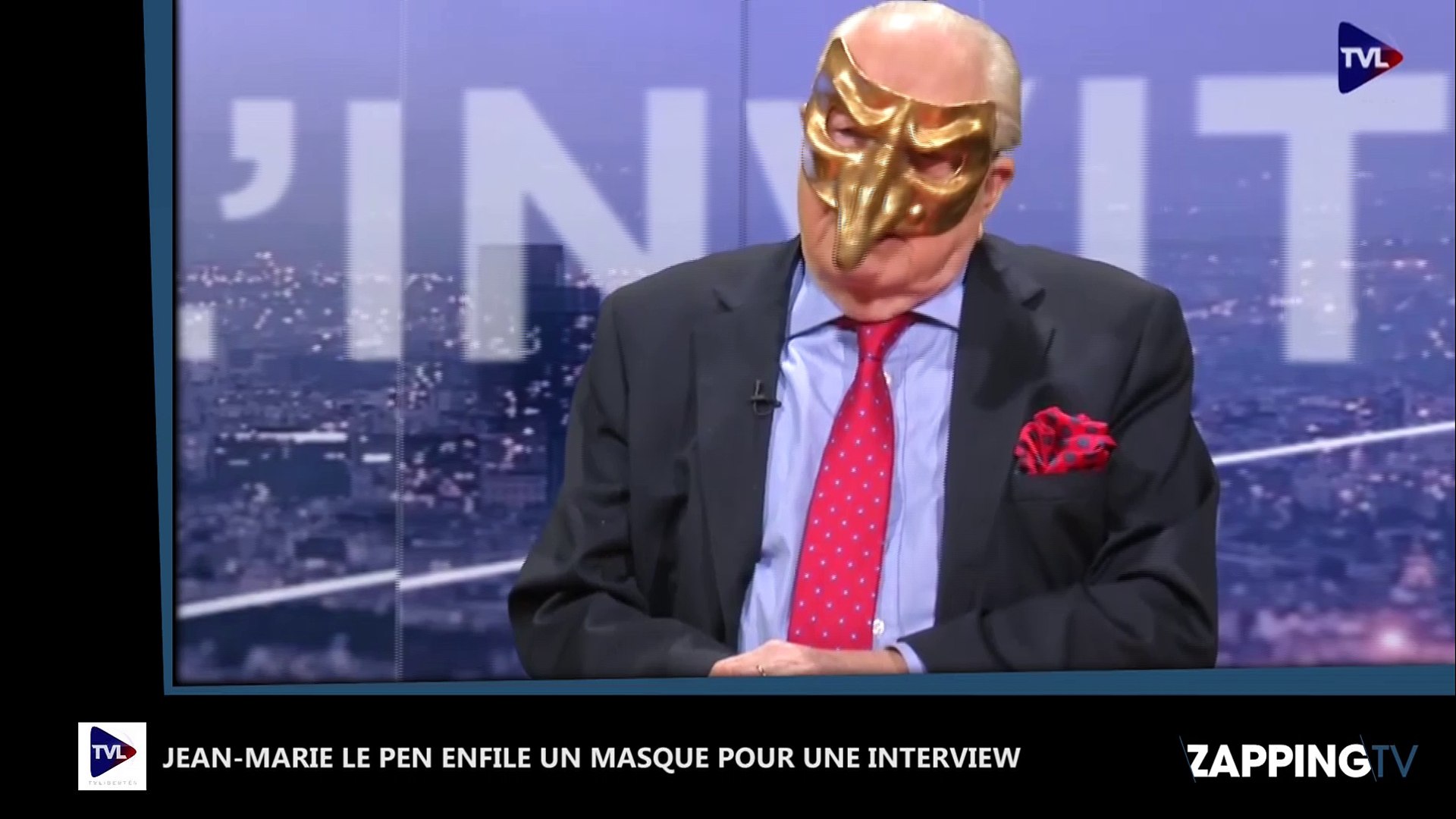 Jean-Marie Le Pen joue l'invité masqué pour une interview, la vidéo buzz !  - Vidéo Dailymotion