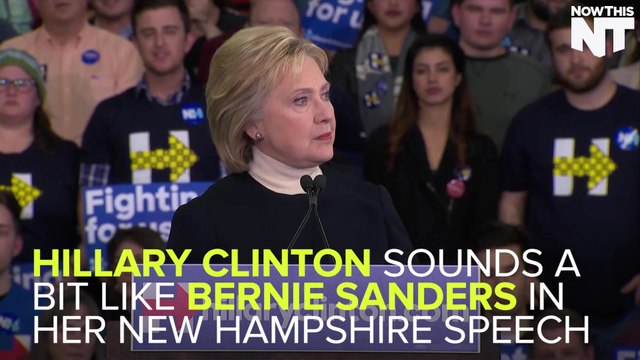 Hillary Clinton's Concession Speech Sounded A Lot Like Bernie Sanders