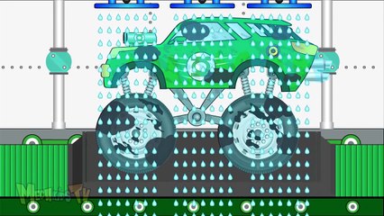 Monster Truck Get Clean In Car Wash - Video For Kids