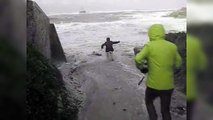 En pleine tempête, un couple de retraités emporté par les vagues