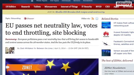 EU Lawmakers Pass Law Protecting Net Neutrality