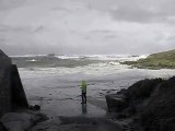 Old Couple gets carried away by massive Waves during Storm in France